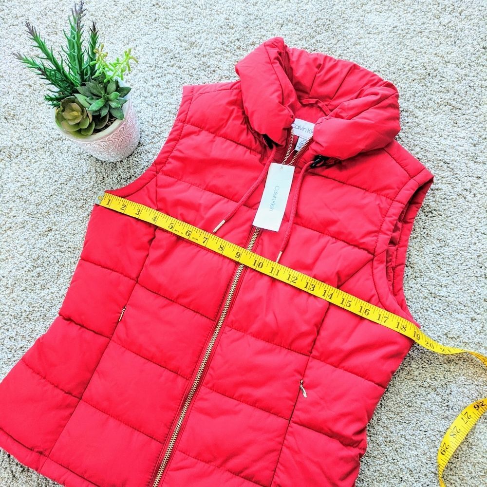 NWT Red Calvin Klein Puffer Vest Small - Picture 11 of 12